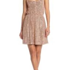 MELLODAY Sequin Mini in Gold/Champagne Special Occasion NWT Size M Party Dress